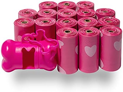 Best Pet Supplies Poop Bags for Dogs - Pink Heart, 240 Count by BestPetSuppliesLLC