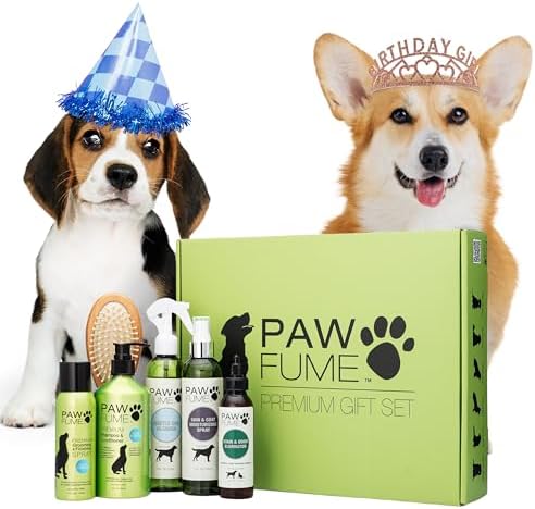 Pawfume Dog Gift Basket, 6-Piece Grooming Gift Box by Pawfume