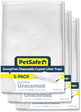 PetSafe ScoopFree Self-Cleaning Cat Litter Box Tray Refills with Sensitive Non-Clumping Crystals, 3-Pack by PetSafe