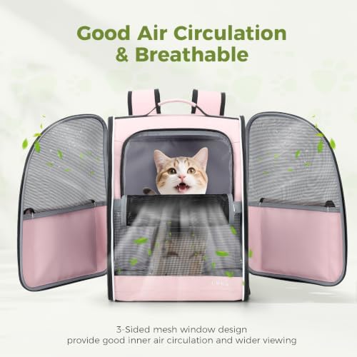 Lekereise Cat Backpack Carriers, Dog Carrier Backpacks with Breathable Mesh for Small Medium Large Cats Dogs Puppy Up to 25 Lbs, Pet Foldable Carrying Backpack Ventilated for Travel Hiking Collapsible - Image 3