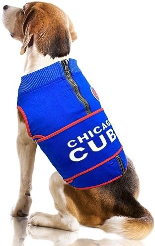 MLB Chicago Cubs Dog Anxiety Shirt Calming Soothing Vest, for Dogs & Cats with Anxiety, Fears, Fireworks, Loud Noises, Dark, Lonely Keeps Dogs Calm and Feeling Safe, Relaxing Jacket, Medium by PETSFIRST