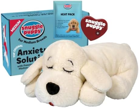Snuggle Puppy Heartbeat Toy, Calming Comfort, Medium Breeds - Cream by SnugglePuppy