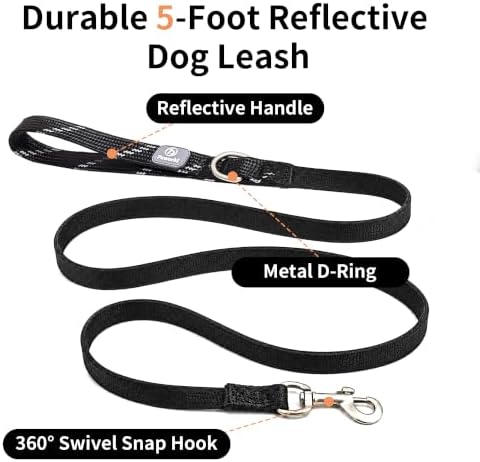 No Pull Dog Harness and Leash Set, Australian Dog Harness, Service Dog Harness with Handle and 4 Reflective Patches, Adjustable Training Vest for Small, Medium and Large Dogs (Black,XS) - Image 5