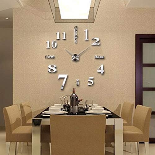FASHION in THE CITY Large 3D DIY Wall Clock Frameless Mirror Surface Big Wall Clock Home Decoration for Living Room Bedroom Home Office Kids Room Hotel Coffee Hall Bar Wall Decoration - Image 2