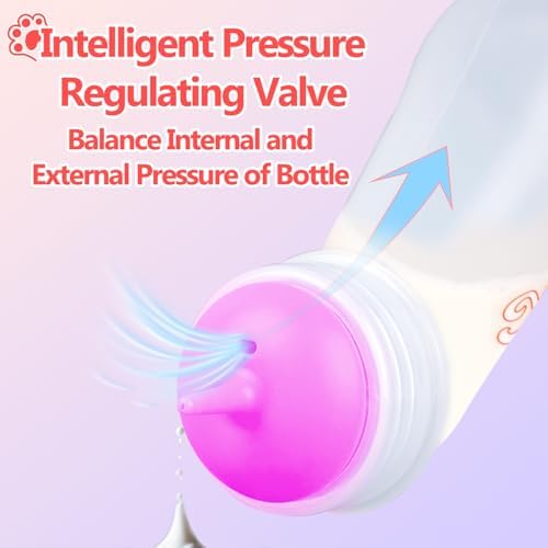 Pet Feeding Bottle,3 Pack Wide Mouth Angled Nursing Bottle, 3 Sizes Nipples with Ventilation Valve Resistant Tearing Perfect for Puppies, Kittens, Small Wildlife(Pink) - Image 3