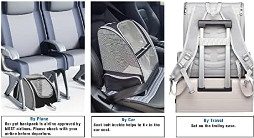 Texsens Innovative Traveler Bubble Backpack Pet Carriers for Cats and Dogs (Black) - Image 3