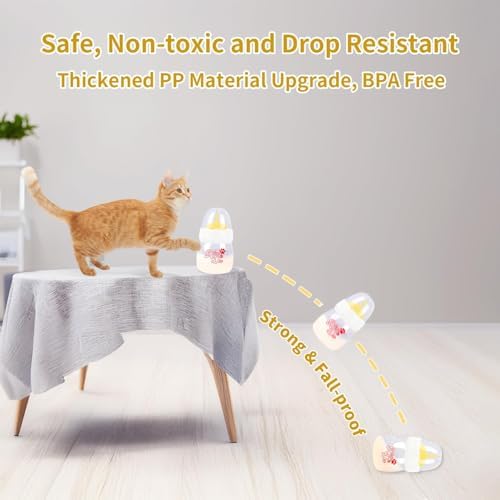 Pet Feeding Bottle and Syringes,60ml Nursing Bottle, 3 Sizes Nipples with Ventilation Valve Resistant Tearing Perfect for Puppies, Kittens, Small Wildlife (Yellow) - Image 7