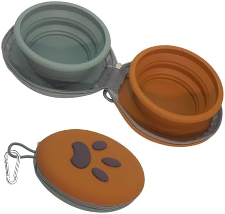 2-in-1 Collapsible Dog Travel Bowl Portable Silicone Carabiner by guardingwhatyouLove