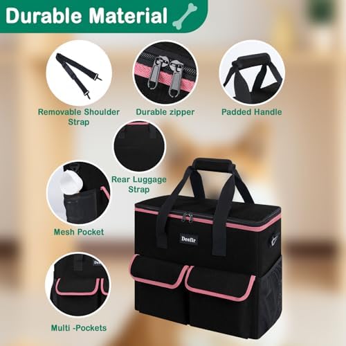 Dog Travel Bag - Dog Travel Kit for a Weekend Away Set Includes Pet Travel Bag Organizer for Accessories, 2 Collapsible Bowls, 2 Travel Food Container - Image 4