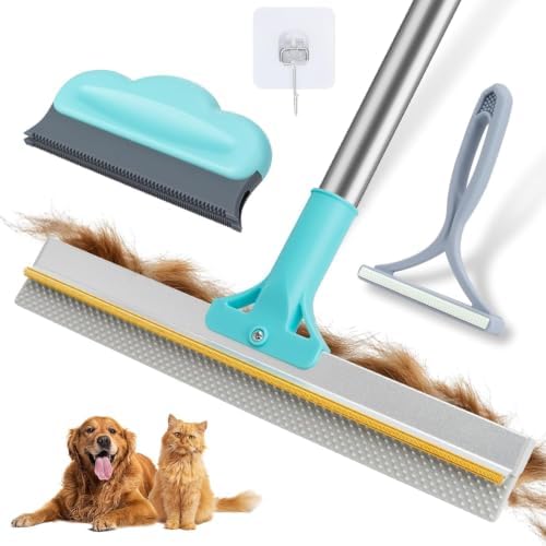 Carpet Rake for Pet Hair Removal Tool,Reusable Pet Hair Remover Broom Blue by FancyMouse
