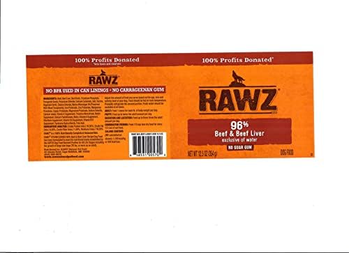 Rawz 96% Meat Canned Wet Food for Dogs 12 Pack/ 12.5 oz. Cans (Beef/Beef Liver) - Image 5