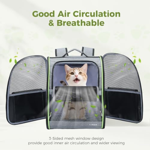 Lekereise Cat Backpack Carriers, Dog Carrier Backpacks with Breathable Mesh for Small Medium Large Cats Dogs Puppy Up to 25 Lbs, Pet Foldable Carrying Backpack Ventilated for Travel Hiking Collapsible - Image 3