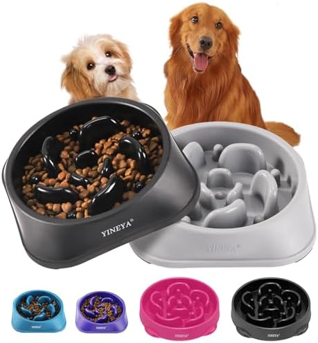 YINEYA 2PCS Slow Feeder Dog Bowls, Pet Supplies that Slow Down Eating, Pet Food Bowls, Maze Dog Puzzle Feeder for Medium Breed by YINEYA