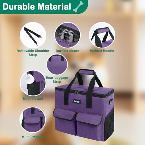 Dog Travel Bag - Dog Travel Kit for a Weekend Away Set Includes Pet Travel Bag Organizer for Accessories, 2 Collapsible Bowls, 2 Travel Food Container - Image 4