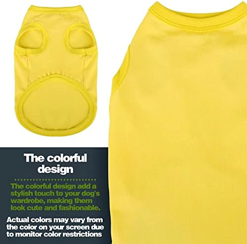 Elevate Your Dog's Fashion Quotient with Colorful and Breathable Sleeveless Cotton Shirts! Perfect Pet Apparel for Small to Medium Dogs Yellow S - Image 4