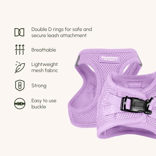 Downtown Pet Supply Step in Dog Harness for Medium Dogs - Adjustable, Escape Proof Dog Harness with Reflective Trim - All-Weather, Fast-Drying Padded Mesh Fabric - Lilac, M - Image 3