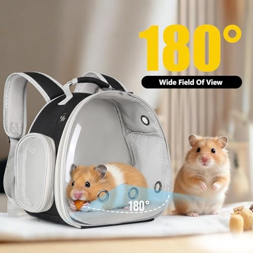 Guinea Pig Backpack, Space Capsule Bubble Window Small Animal Backpack for Guinea Pig, Bird Bunny Rabbit - Image 4