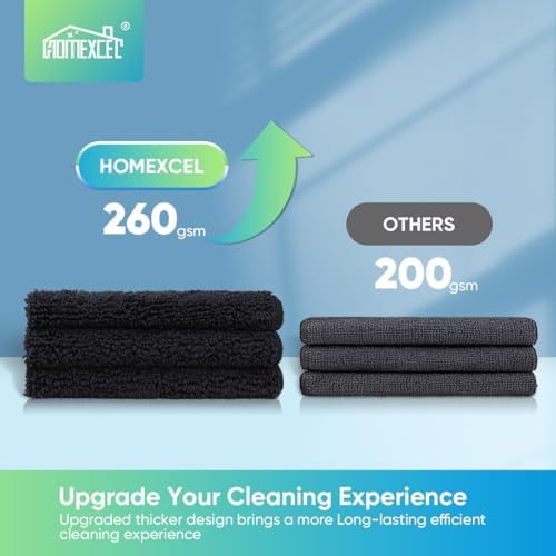 HOMEXCEL Black Microfiber Cleaning Cloth, Microfiber Towels for Car, 12 PK - Image 2