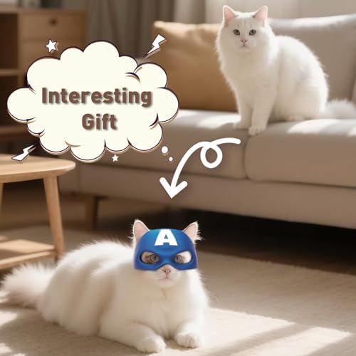 Yipintang Cat Bat Mask Halloween Costumes Accessories for Cats, Cat Bat Cosplay Apparel (Medium, Blue Captain) - Image 5