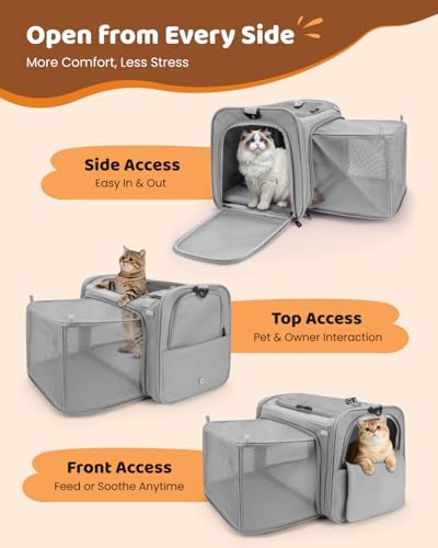 MIDOG Soft Cat Carrier Airline Approved, Expandable for Cats Up to 15lbs - Image 3