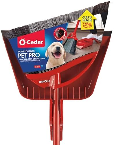 O-Cedar Pet Pro Broom with Step-On Dustpan | Removes Over 99% of Dust & Dirt in One Sweep | Removes 3X More Pet Hair | Quiet Cleaning Tool for Cat and Dog Owners by Unknown