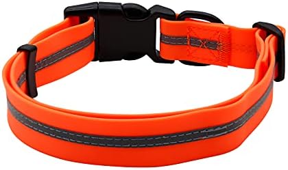 Nimble Reflective Waterproof Dog Collar Adjustable Odor Resistant Easy Clean Pet Collar for Small Medium Large Dogs Night Walking Outdoor Rainy Use (Medium (11.81”-18.5”inches), Orange) - Image 2