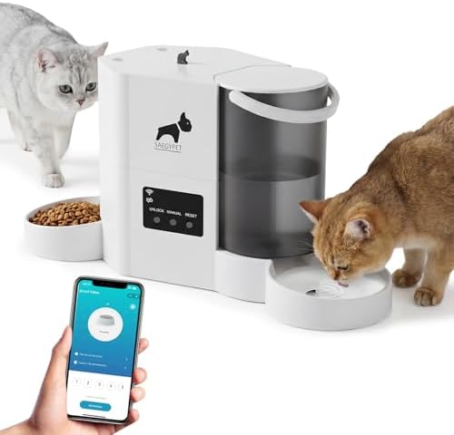 Automatic Cat Feeder 2-in-1 Cat Feeder and Gravity-Fed Water System by SAEGYPET
