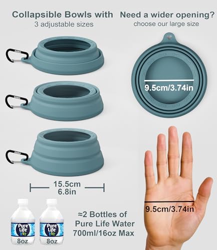 OHMO Spill Proof Collapsible Dog Bowl, 24oz Portable Dog Water Bowl - Image 6