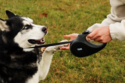 TUG Original Retractable Dog Leash, Anti-Slip, 16’ Tape (Large, Black/Grey) - Image 3