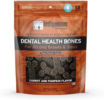 Indigenous Pet Dental Health Bones - Carrot & Pumpkin (17 oz) by IndigenousPetProducts