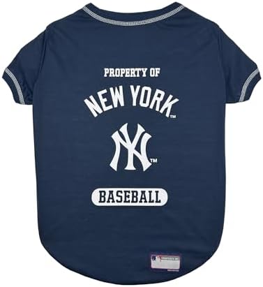 MLB Tee Shirt for Dogs & Cats - New York Yankees Dog T-Shirt, Small. by PETSFIRST