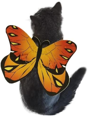 Cat Dog Butterfly Costume Wings for Halloween Party Decoration, Halloween Dog Cat Costume, Puppy Cat Dress Up Accessories by Puoyis
