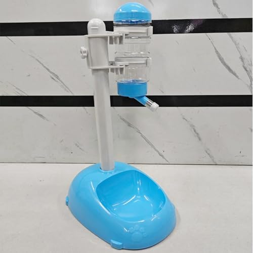 Pet Standing Water Dispenser, Adjustable Height Dog Water Bottle, with Food Feeder Bowl for Small Dogs Cats (Blue) - Image 3