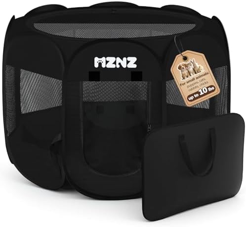 Dog Cat Small Animal Puppy Playpen Crate, Small, Whole Black by MZNZ