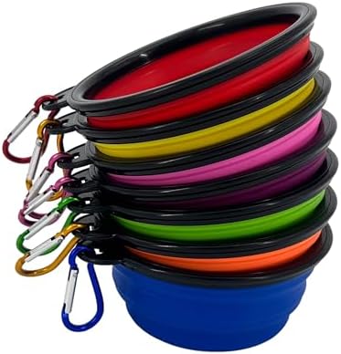 Collapsible Dog Bowl, 10 Pack, Portable, Safe, Reusable, Suitable for Indoor and Outdoor Activities by STKBES