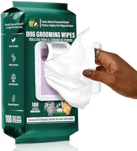 ATIFBOP Dog Wipes for Paws and Butt, Hypoallergenic Grooming, 100 ct by ATIFBOP