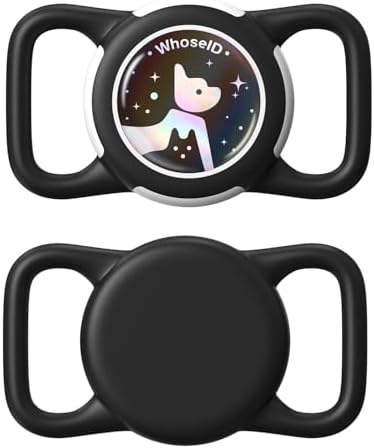 Waterproof AirTag Holder for Dog Collar, Soft Slide-On Dog AirTag Holder by WhoseID