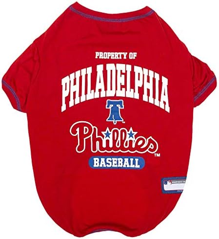 MLB Philadelphia Phillies Dog T-Shirt Extra Large. - Licensed Shirt for Pets Team Colored with Team Logos- Premium Stretchable Materials for The Comfort of Your Dog & Cat by PETSFIRST