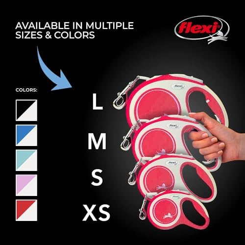 FLEXI New Comfort Tape Retractable Dog Leashes for Large Dogs Upto 132 lbs. – 16 ft., Red/Pastel | Tangle Free Pet Walking Leash with One-Handed Brake, Pause, Lock|German Quality Product - Image 6