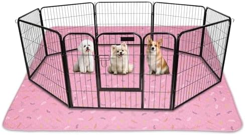 Sunheir Washable Pee Pads for Dogs Extra Large 48" x 60" 2-Pack, Reusable Puppy Pads Pet Training Pads for Dog Playpen Indoor, Waterproof Dog Pee Pads for Puppy Playpen, Whelping Pad - Pink by SUNHEIR