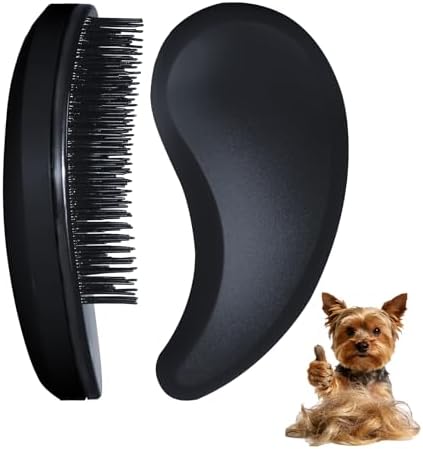 Small Dog Brush, Skin-friendly Soft Bristles (Black) by MAEELOU