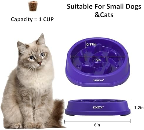 YINEYA Anti-Choking Slow Feeder Dog Bowls Small Size Dog, Slow Feeder Cat Bowl, Supplies and Puzzle for Pet - Image 5