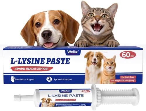 Wellix L-Lysine Paste for Cats & Dogs with Taurine & Vitamins 2oz by Wellix