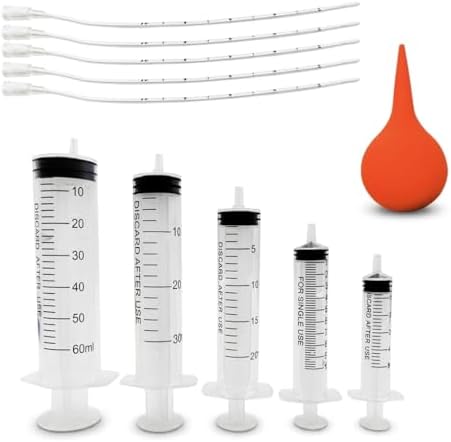 11pcs Puppy Kitten Feeding Tube Kit for Small Animals and Clear Feeding Syringe 5/10/20/30/60ml, Clear Feeding Tube, Syringe Bulb for Puppy Kitten Nestling Feeding Tools by Unknown