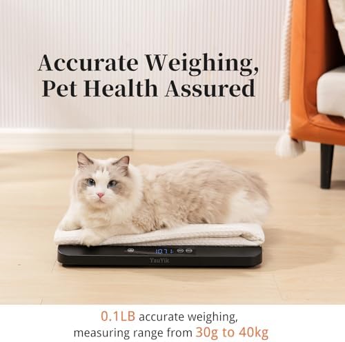 YAUYIK Digital Pet Scale, Baby Scale with Non-Slip Mat, Up to 88lb, Black - Image 3