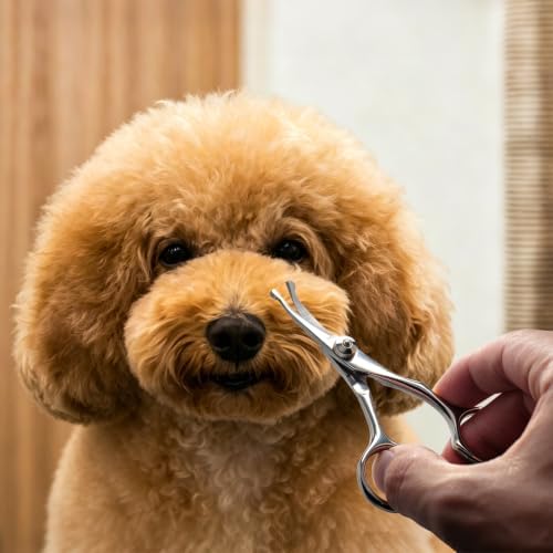 4 in1 Curved Dog Grooming Scissors Kit,7.5", 5.5", 5" & 5" Curved Down Pet Grooming Scissors with round tips for pets face and paw grooming - Image 6