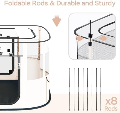 XRG Foldable Dog Playpen with pad，Indoor Cat Kennel L(35.4"x27.6"x23.6") - Image 6