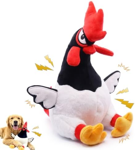 Squeaky Plush Chicken Dog chew Toy, 8'x8.8' Interactive Durable Chew Toy, Ideal for Small and Medium Dogs, Chewer Dog Toy with Crinkle Paper by LydaPKS