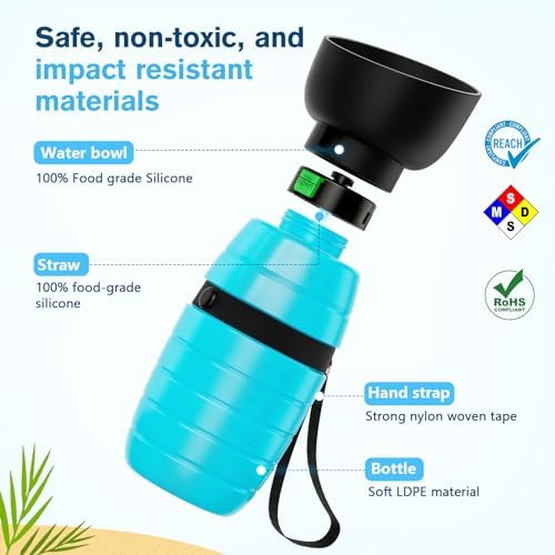 Pecute Portable Dog Water Bottle 29oz, Pet Walking Water Bottle - Image 3