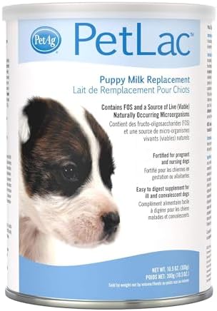Pet-Ag PetLac Powder for Puppies - 10.5 oz - Puppy Milk Replacement Powder Puppies Newborn to Six Weeks Old - Easy to Digest by PetAg